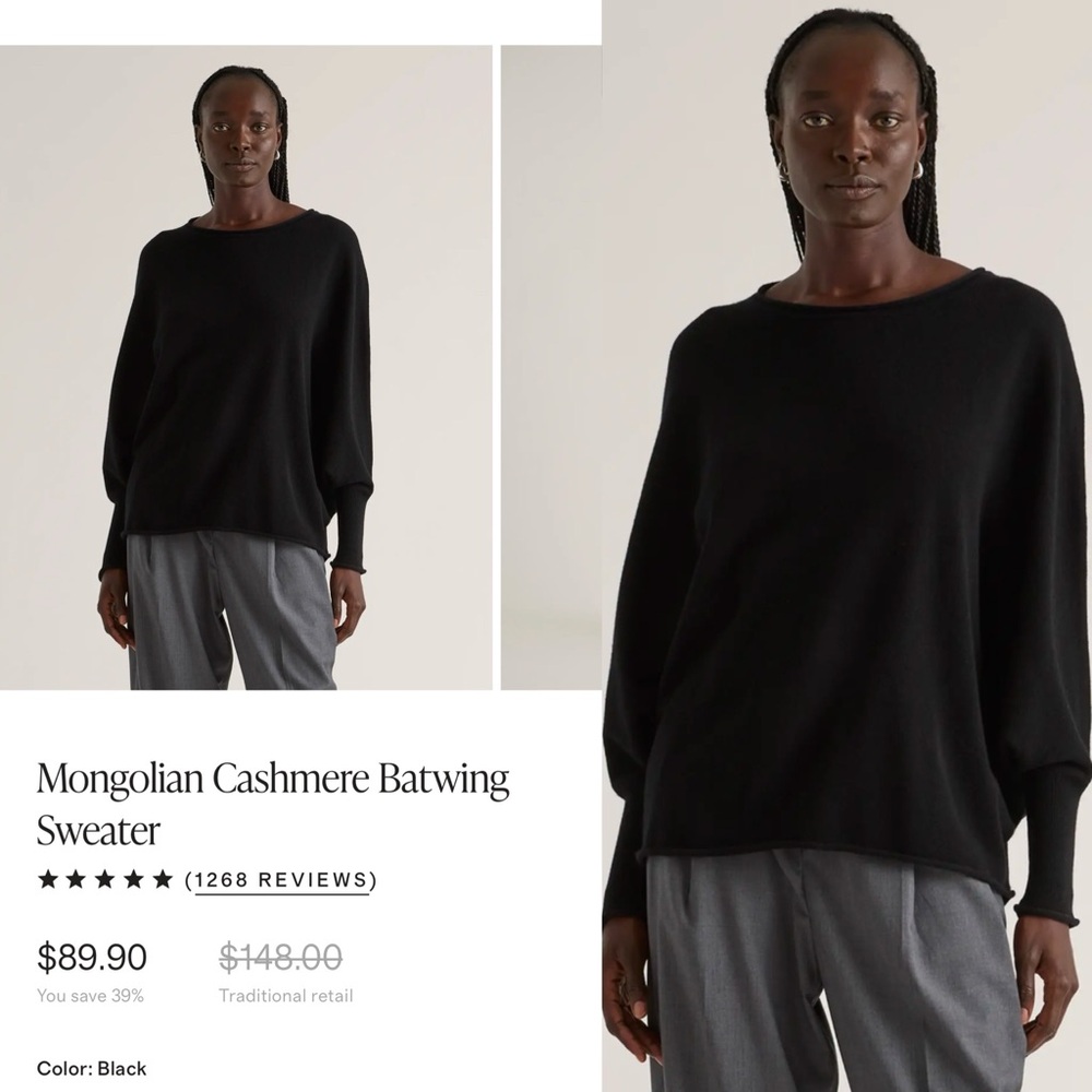 Quince Mongolian Cashmere Batwing Sweater